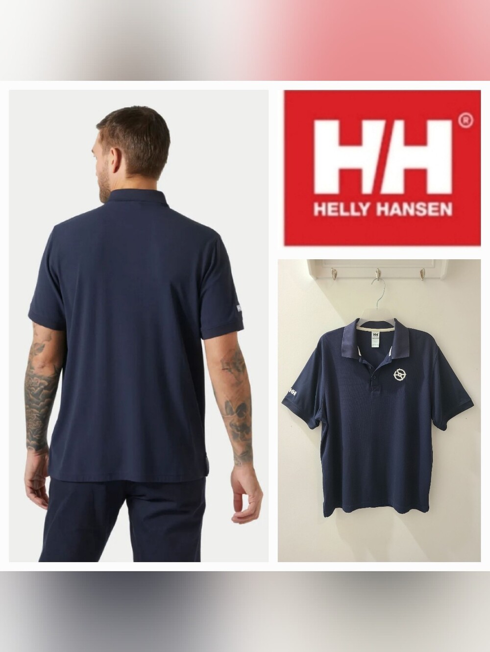 Helly Hansen Riftline Short Sleeve Polo Shirt Navy Blue Sz M